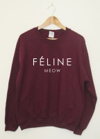 Sudadera Féline MEOW granate