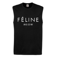Camiseta de tirantes Féline MEOW negra
